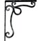 Ekena Millwork Orleans Wrought Iron Bracket, (Single center brace), Antiqued Silver 1 1/2"W x 12"D x 15"H BKTM01X12X15SOLASV - alternate 4
